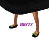 HB777 Shoes Blk/Gn Bows