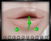 + Green Lip Piercings