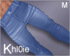 K blue leather pants