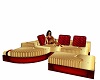 red gold couch