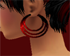 {AA} red 3 hoop earring