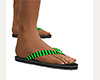 Green Black Flip Flops
