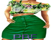 PBF*Green Jean Skirt/Top