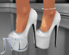 JVD Shiny White Heels