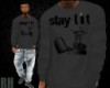 Grey Stay Lit Sweater
