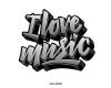 sticker "I love  Music"