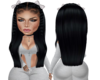 Black Hair + White Bows