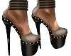 Brown heels with tacks