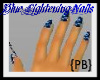 {PB}Blue lightning Nails