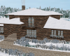 animated christmas cabin