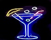 Neon cocktail glass