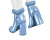 shiny babyblue fur boots