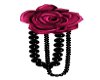 Pink rose with beads