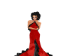 red/black velvet dress