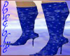 blue patterned boots