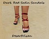 Dark Red Satin Sandals