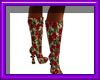 (sm)red flowers boots
