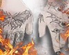 goth nails + hand tat