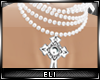 E> Crossed Pearls White