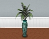 Teal Vase With Palm