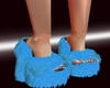 blue fuzzy heels