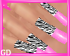 Zebra Girly Print Nails