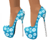 Blue Daisy High Heels