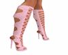 pink cut out boots