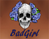 Bad Girl Blue Rose Skull