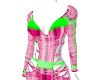 Pink Green Mesh Outfit