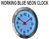 WORKING BLUE NEON CLOCK