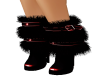 red fur boots