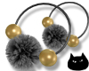 0123 Black Fur Earrings 