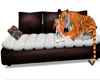 Leather sofa with  tiger