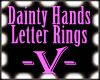 Pink Letter " V " Ring