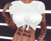 (M) White Tatto Knot Top