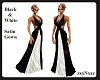 Black/White Satin Gown