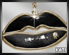 Black Gold Lips Necklace