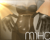 (';')Black latex gloves