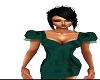 green silk dress