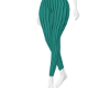 Green ribbed leggings