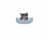 Grey Cat w/Bed & Bowl
