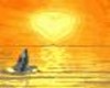 Dolphin Wth Heart Sunset