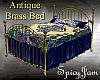 Antq Brass Bed DpBlu