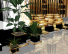 blk&gold pots with plant