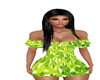 Hot flowergreen dress