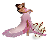 [7ly]PinkSatin Lace Gown