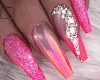 Dark Pink Diamond Nails