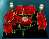 red gold couch set