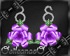 (I) Purple Rose Earrings